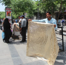 Selling cloth, Tehran, Iran