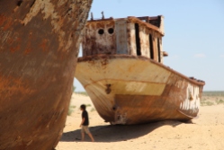 Aral Sea, two ships