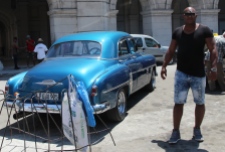 Vintage car, Cuba, blue