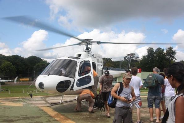 Helicopter at Iguazu Falls