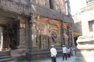 More sculptures and tourists, Ellora Caves