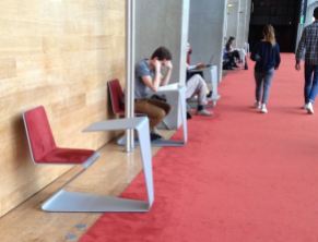 Reading spaces in corridor of French National Library