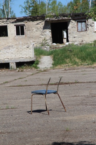 Skrunda-1, Latvia, lone chair