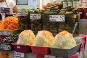 Riga market, cabbage and pickles