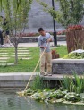 Cleaning a pond, China