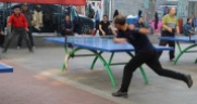 Playing table tennis, China
